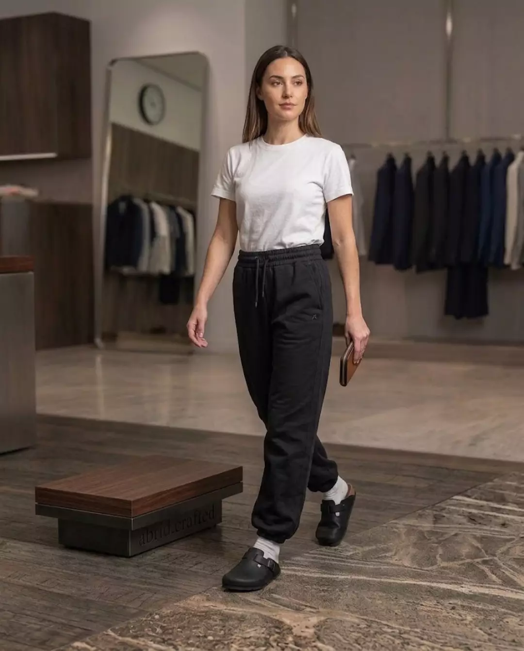 Black clogs in the ABRID boutique